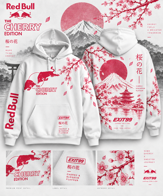 Red bull cherry blossom white